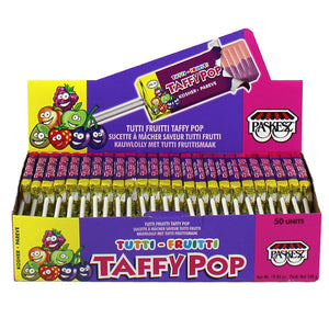 PASKESZ TAFFY POPS TUTTI-FRUITTI DISPLAY 50PK 540G