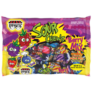 PASKESZ LOLLIES SOUR CHEWS BERRY MIX 340GR X 24