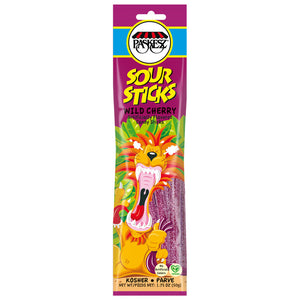 PASKESZ SOUR STICKS WILD CHERRY 50G X 24