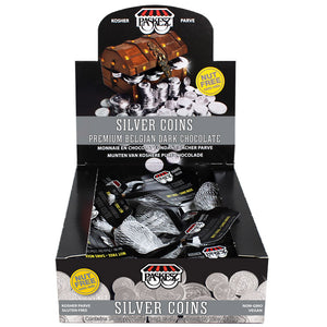 PASKESZ CHOCOLATE COINS SILVER PARVE NUT FREE 24 X 14GR