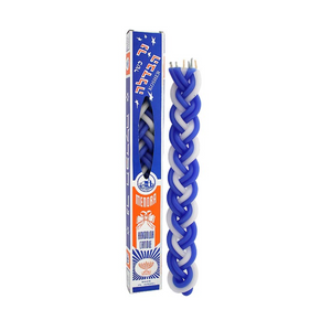 MENORA HAVDALA CANDLES BLUE WHITE (FLAT) X 12