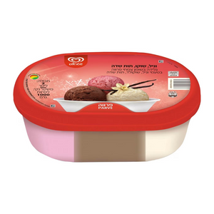 STRAUSS ICE CREAM CHOC VANILLA STRAWBERRY 3 COLOUR 2L X 6