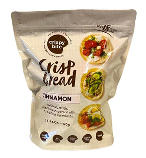 CRISPY BITE MAXI VEGAN CINNAMON WHEAT CRACKERS 60G X 8