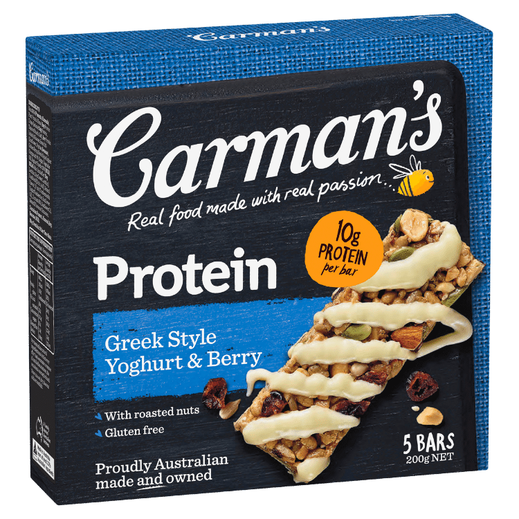 CARMANS BARS PROTEIN GREEK YOGHURT & BERRY 5PK 200G (B5PG) X 6