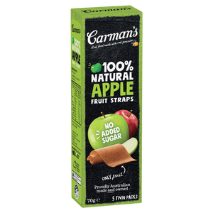 CARMANS FRUIT STRAPS NATURAL APPLE 6X6X70G