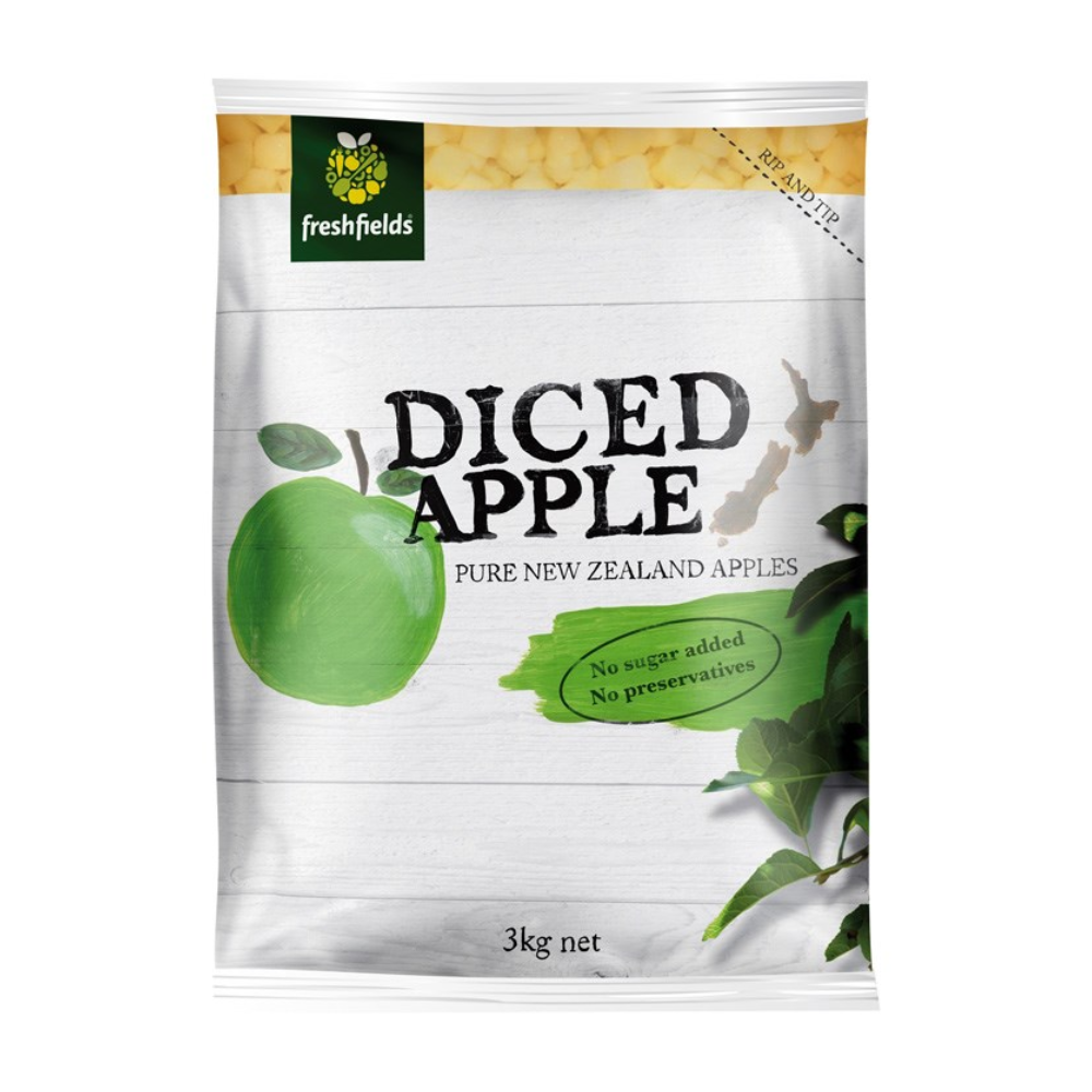 FRESH FIELDS DICED APPLE 3 X 3KG