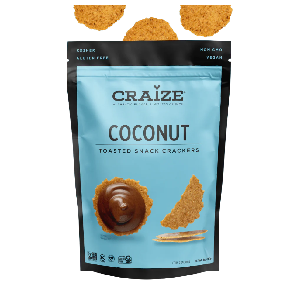 CRAIZE TOASTED SNACK CRACKERS COCONUT 6 X 113G