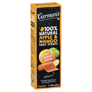 CARMAN'S APPLE MANGO FRUIT STRAPS 5PK 70G