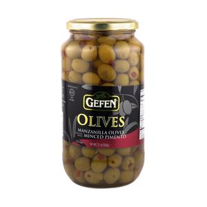 GEFEN OLIVES SPANISH MANZANILLA STUFFED 595GR (21OZ) X 6