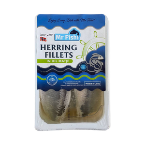 MR FISH MATJES HERRING FILLETS IN OIL 1KG X 6