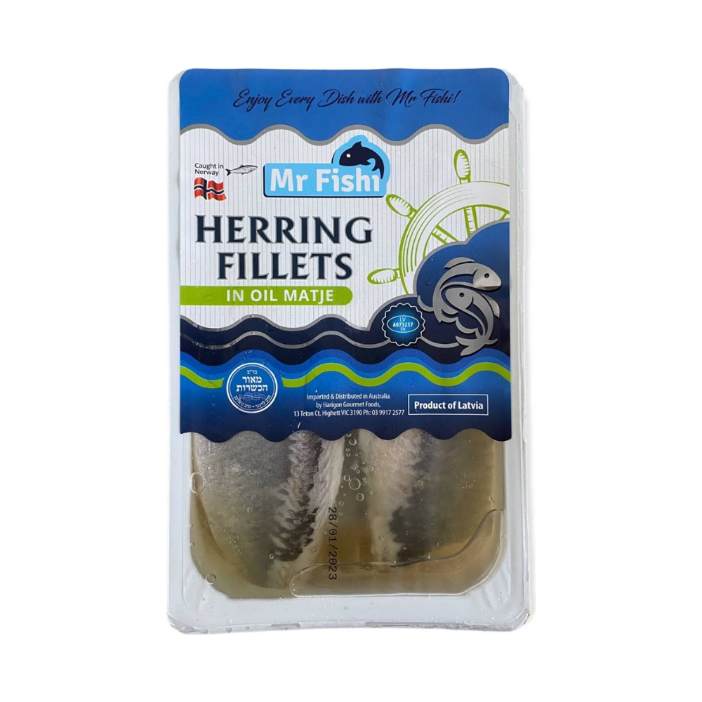 MR FISH MATJES HERRING FILLETS IN OIL 1KG X 6