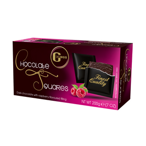 GROSS CHOCOLATE SQUARES WITH RASPBERRY CREAM FILLING 200G X 16