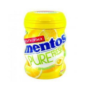 MENTOS GUM BOTTLE LEMON 30PC 60G SUGAR FREE X 24
