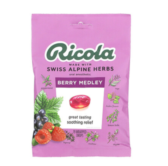RICOLA SWISS HERB BERRY MEDEY 19 DROPS X 8