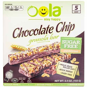 Oola Sugar Free Chocolate Chip Granola Bars 6pk