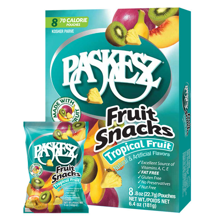 Paskesz Fruit Snacks Tropical Fruit 8 Pack 181Gr