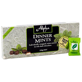 Alpha Chocolate Dinner Mints Gift Box 250Gr