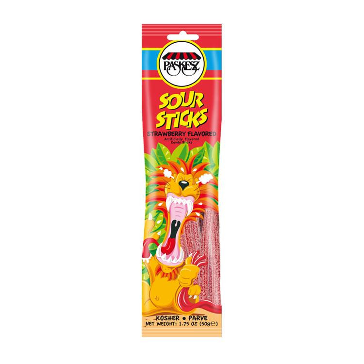 Paskesz Sour Sticks Strawberry 50Gr