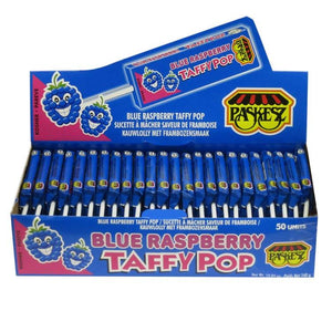 Paskesz Taffy Pops Blue Raspberry Display Box 50Pk 540Gr