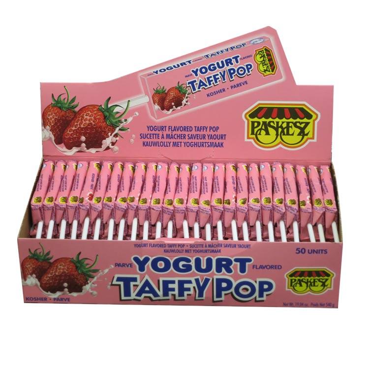 Paskesz Taffy Pops Yogurt Display Box 50Pk 540Gr