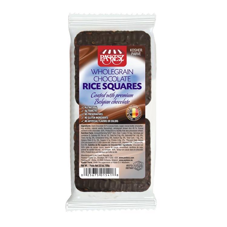Paskesz Wholegrain Rice Squares Chocolate Coated 103Gr