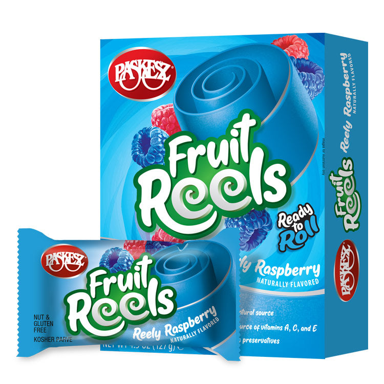 Paskesz Fruit Reels Reely Raspberry 6 Pack 21Gr