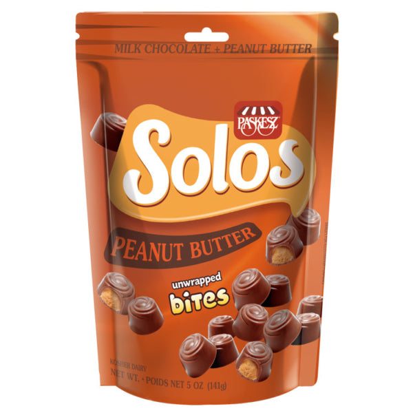 Paskesz Solos Peanut Butter Unwrapped Bites Bag 141gr