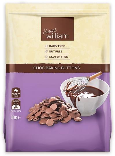 Sweet William Buttons Chocolate Baking 300G