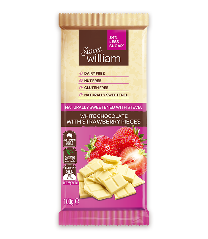 Sweet William Sweet As White Chocolate With Strawberry 100Gr