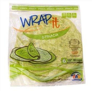 Wrap It Mezonos Spinach Wraps 10-Inch 6Pk