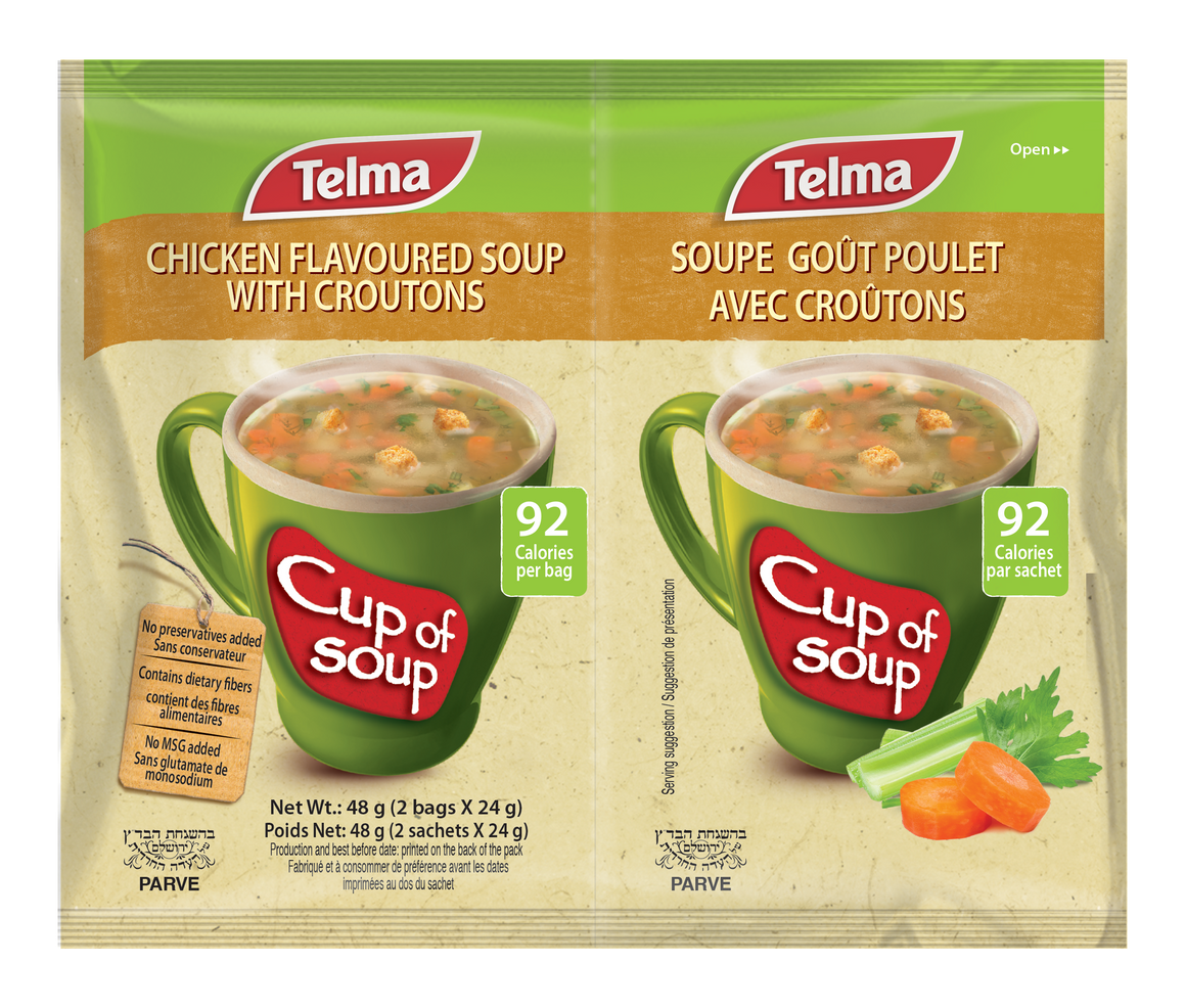 Telma Chicken Flavoured Soup With Croutons Twin-Pack 48g